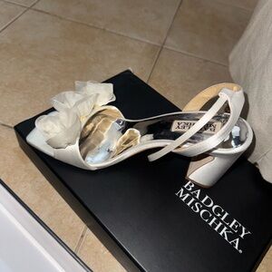 Badgley Mischka Ivory Floral Heels